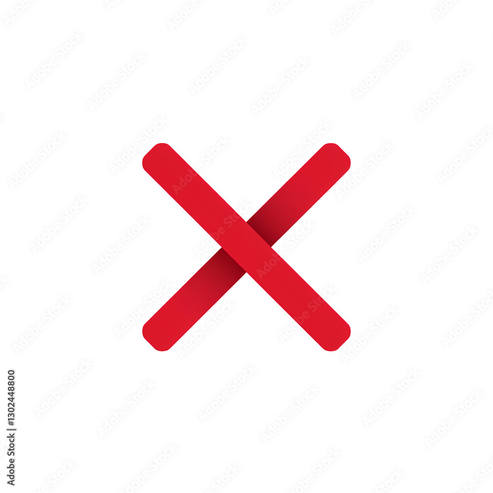 Obraz premium Bold Red 'X' Symbol for Incorrectness or Prohibition Isolated on Transparent Background PNG