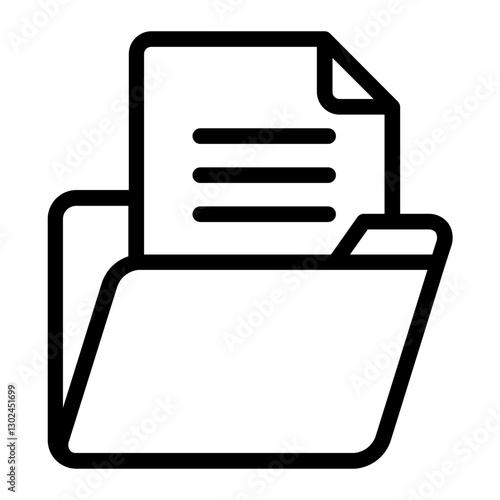 Folder documet copyright line icon