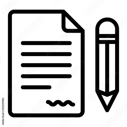 Write documet copyright line icon