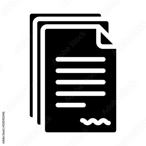 Stack documet copyright solid icon