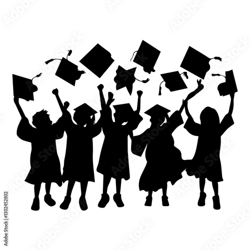 Graduation Student Silhouette Images: Free Resources for Designers