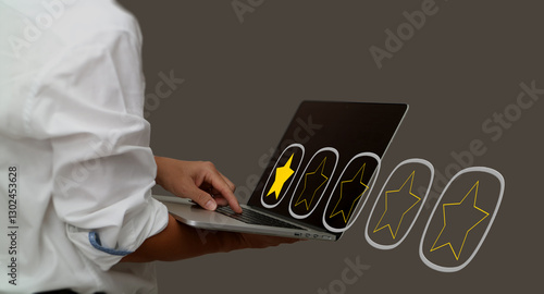 Experience negative of customers in a serviceAreview rating 1 star. concept of low quality, and unhappy, feedback and opinions complaints from the client, bad review icon dissatisfied,