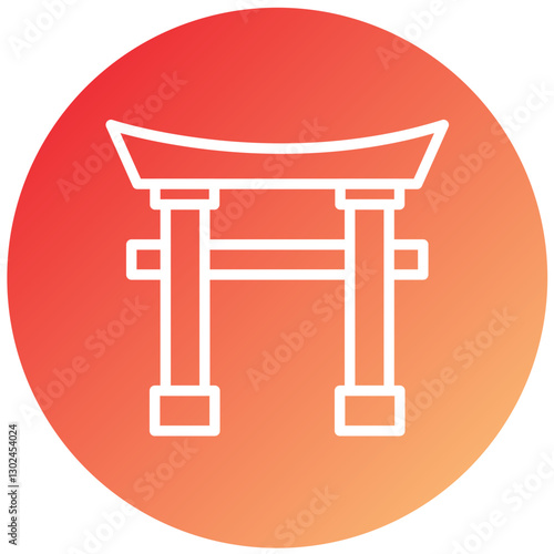 Vector Design Torii Gate Icon Style