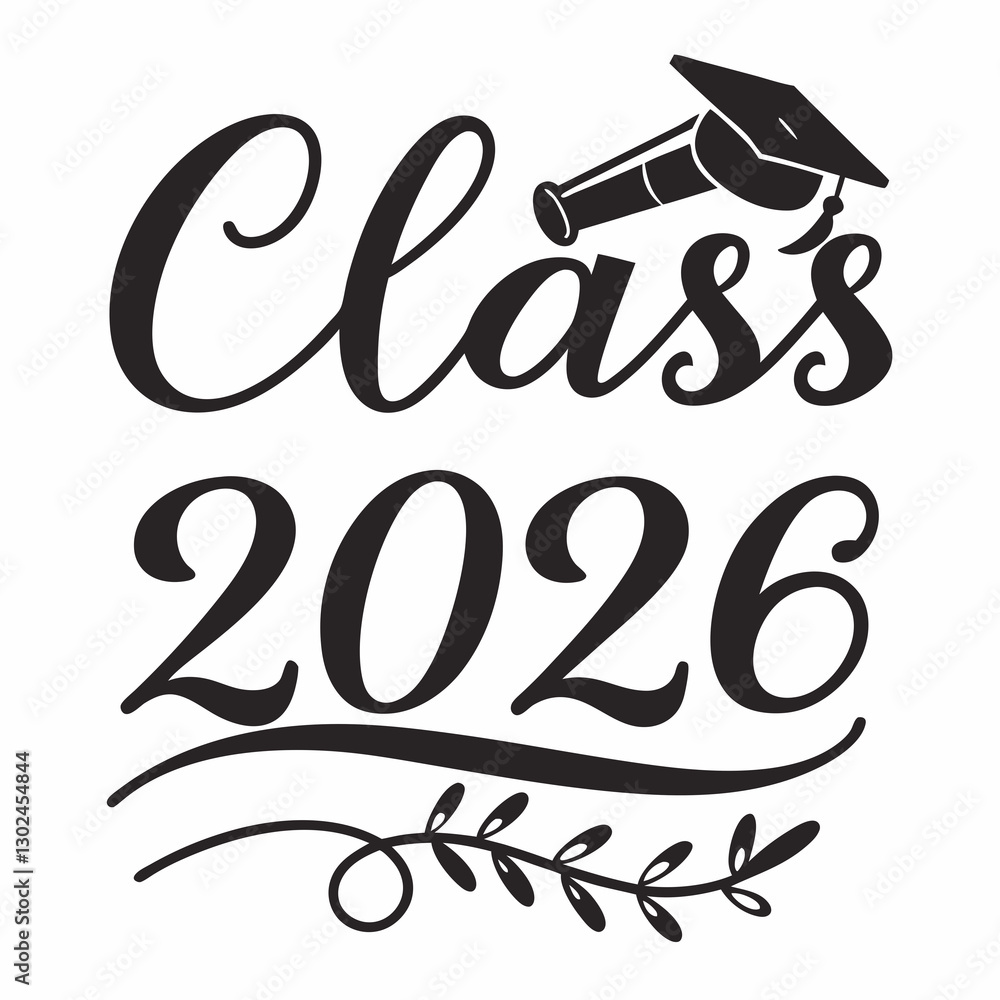 Obraz premium Timeless Class of 2026 Graduation T-Shirt Design
