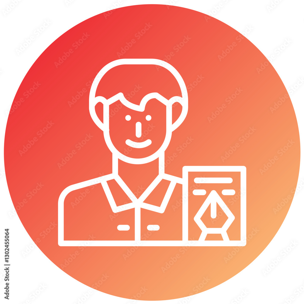 Vector Design Author Male Icon Style Vector Design Author Male Icon Style