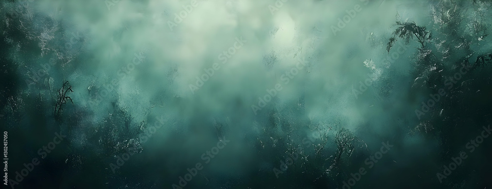 Eerie misty forest, aerial view. Background design Eerie misty forest, aerial view. Background design