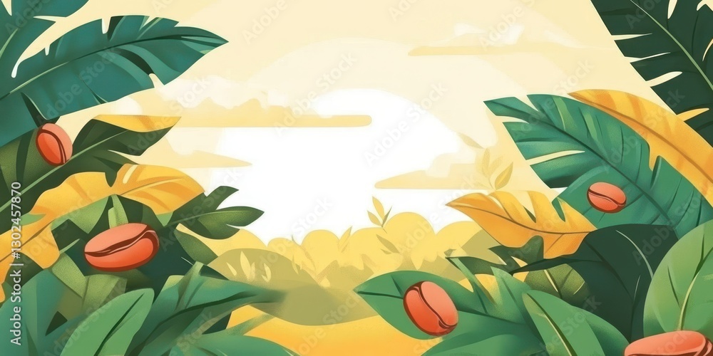 Naklejka premium Coffee Beans Banner