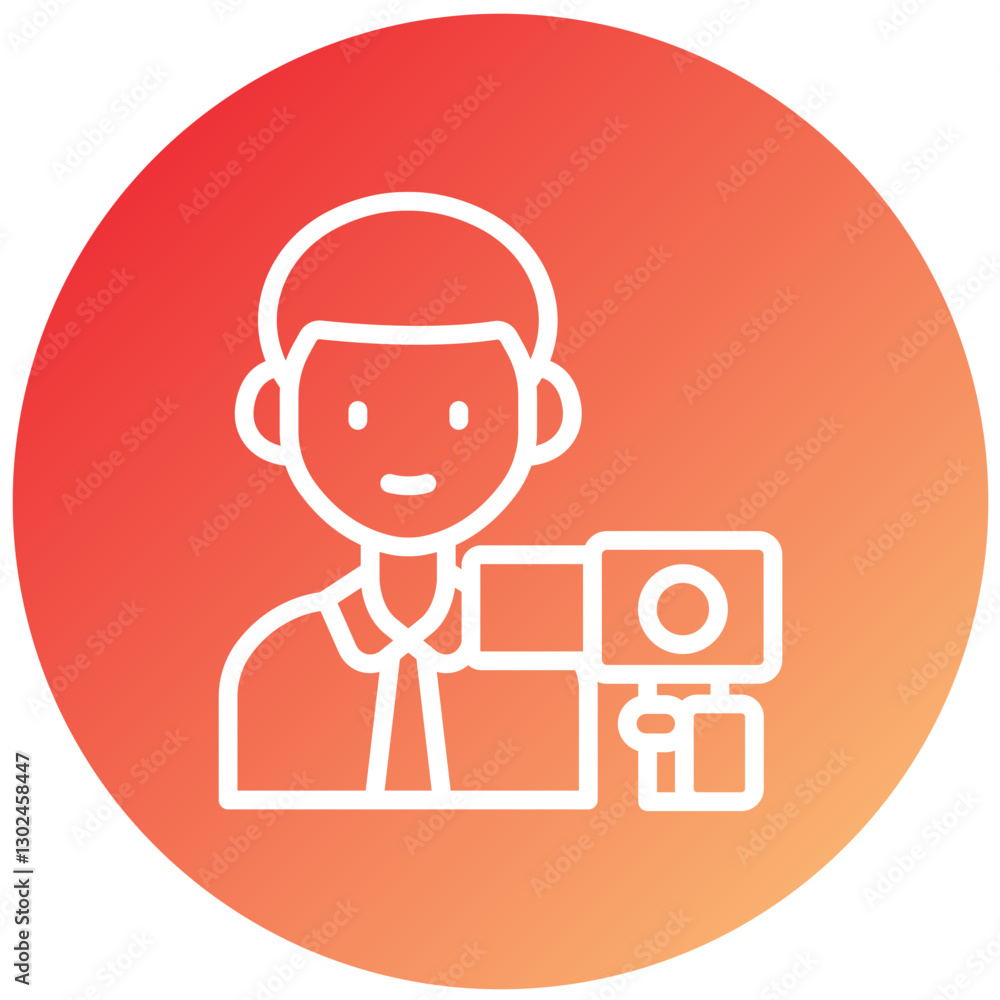 Vector Design Cameraman Icon Style Vector Design Cameraman Icon Style