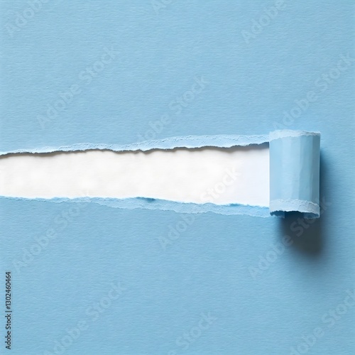 Blue Ripped Paper Reveal: Fresh and Clean Design with Blank Space for Your Message, torn paper with blue background