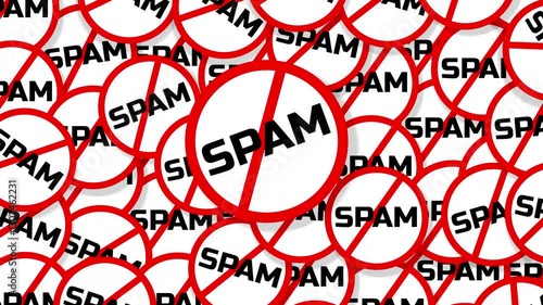 Bulk Spam Popup sign animation.  - 2D Transition animation in green screen background. Concepts of approval, acceptance and showing satisfaction. Spamming, overlay. 