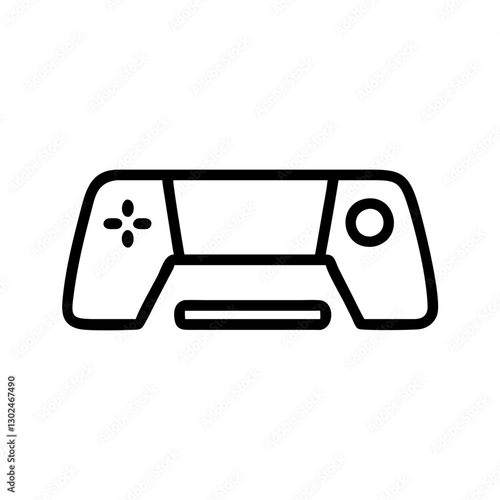Game console, symbol of gaming culture, minimalist design, black outline on clear background Game console, symbol of gaming culture, minimalist design, black outline on clear background
