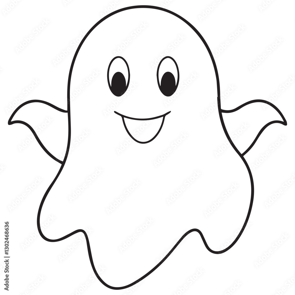 Boo, scary ghost flat vector illustration for Halloween, cartoon character for holiday. Boo, scary ghost flat vector illustration for Halloween, cartoon character for holiday.