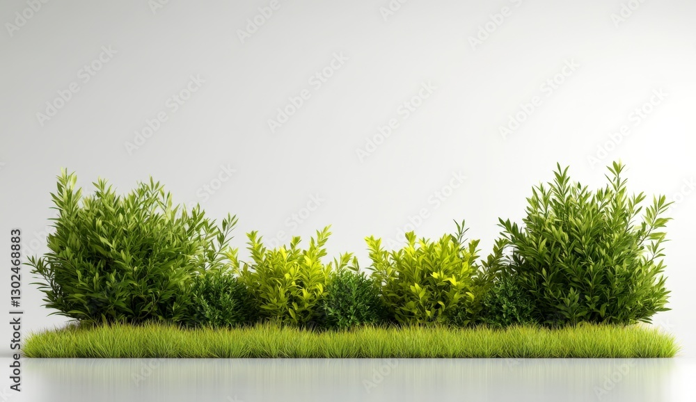 Obraz premium Lush Greenery and Vibrant Shrubs Displayed on a Modern Surface, Perfect for Natural or Eco-Friendly Concepts