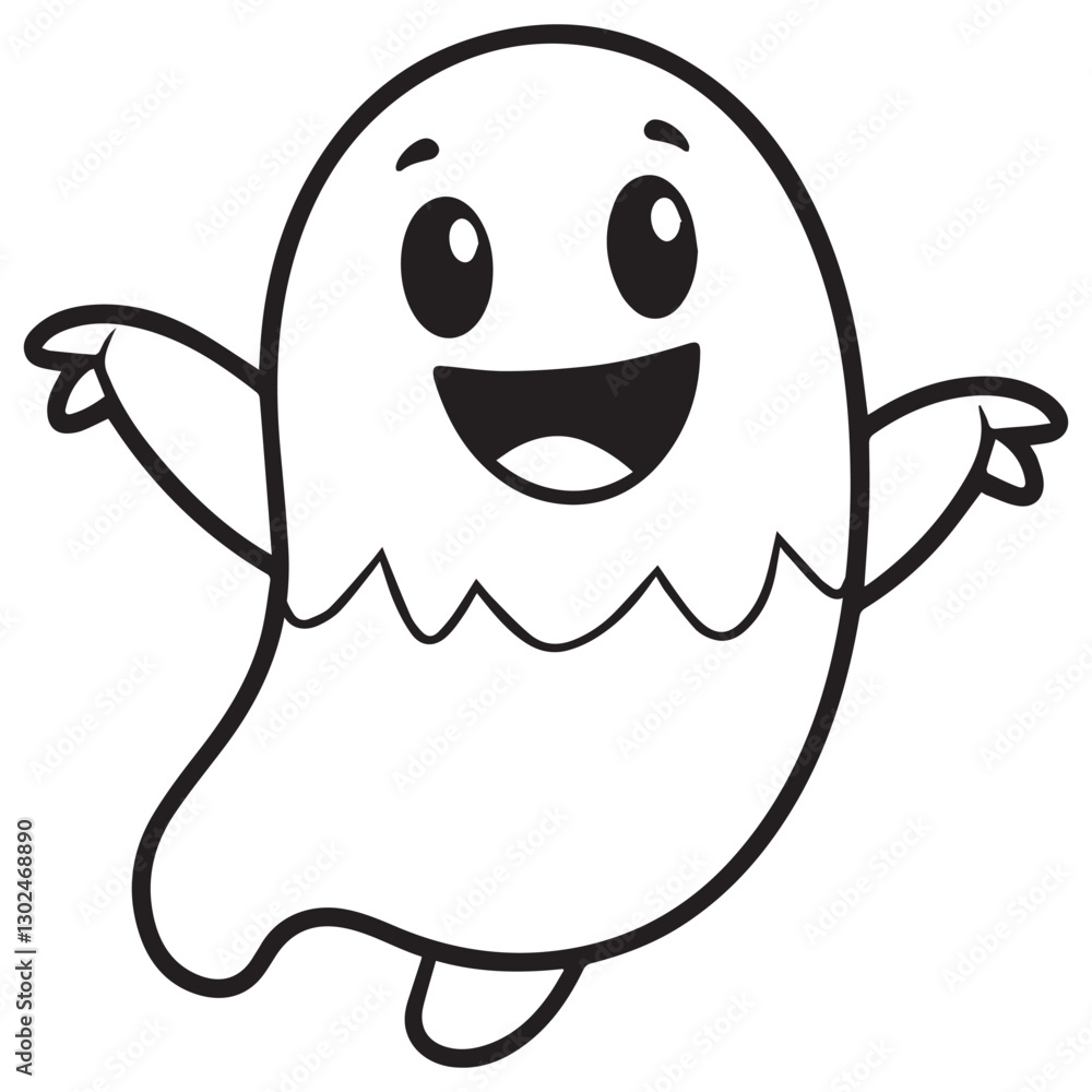 Boo, scary ghost flat vector illustration for Halloween, cartoon character for holiday. Boo, scary ghost flat vector illustration for Halloween, cartoon character for holiday.