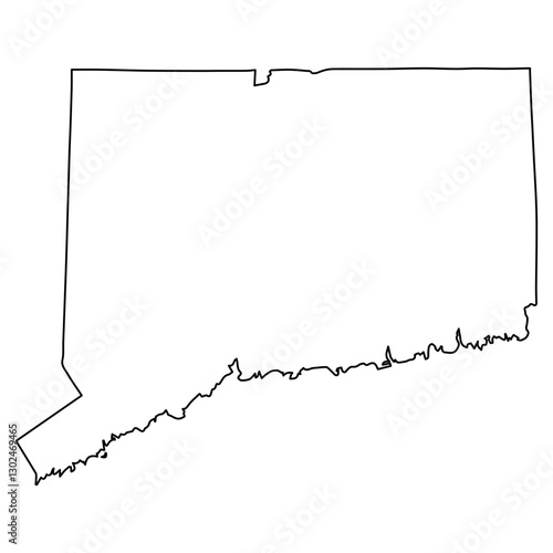 Sleek Connecticut Outline M...