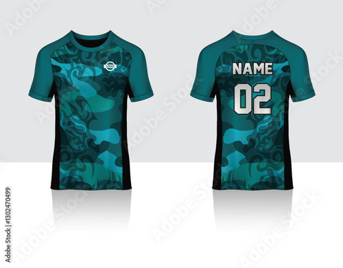 Vector futuristic abstract background pattern for sport jersey design