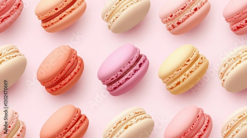 Colorful Macarons on a Pastel Background Perfect for Sweet Treat Lovers
