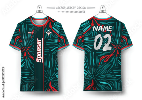 Vector futuristic abstract background pattern for sport jersey design