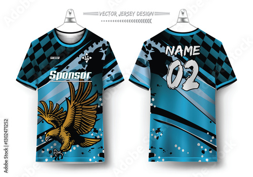 Vector futuristic abstract background pattern for sport jersey design