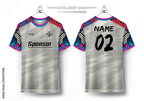 Vector futuristic abstract background pattern for sport jersey design