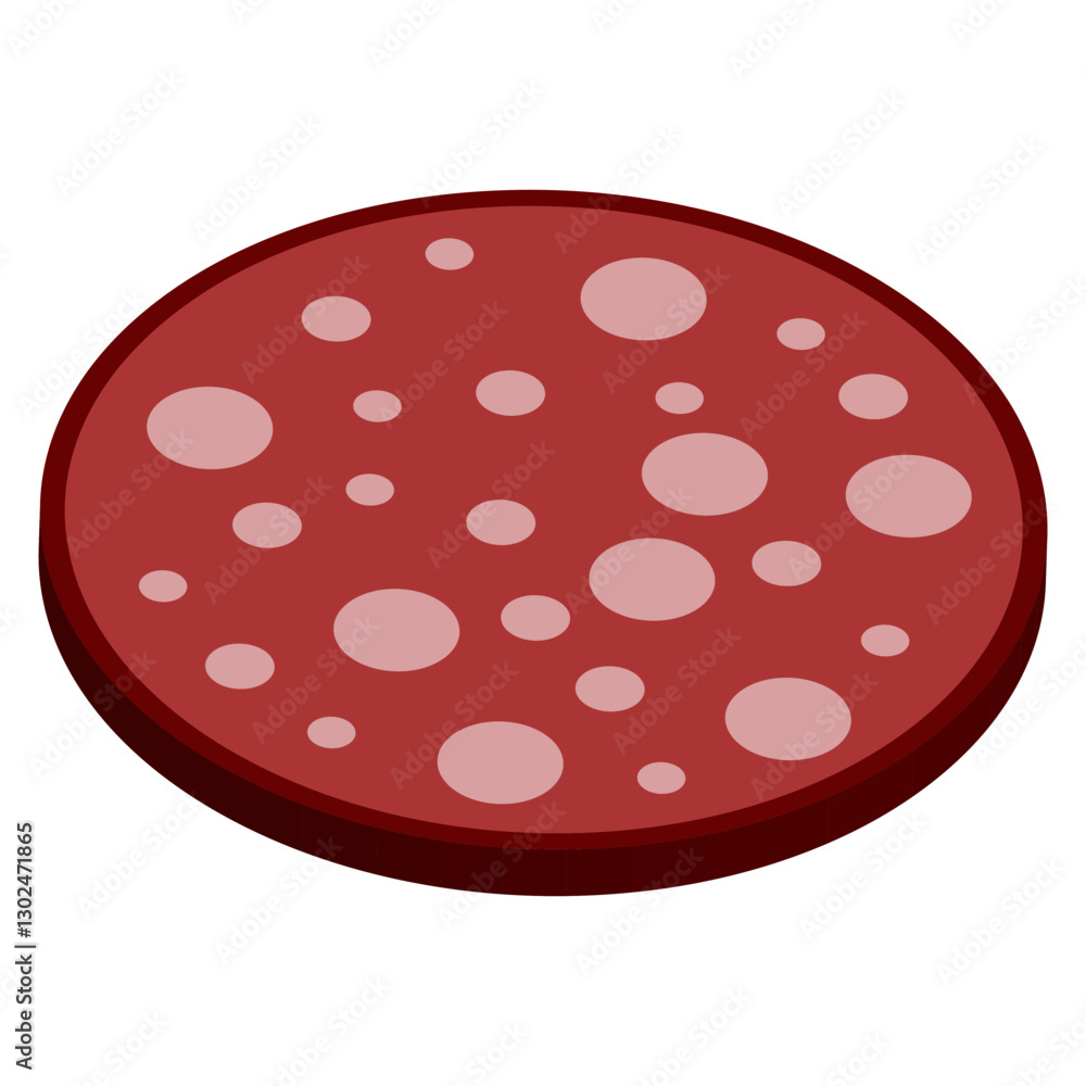 Fototapeta premium Rich Red Salami Slice Tasty Pattern in Bold 3D Design