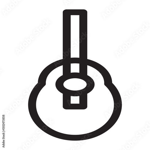 Thin-line guitar icon featuring a cutaway body for an elegant and sleek look.