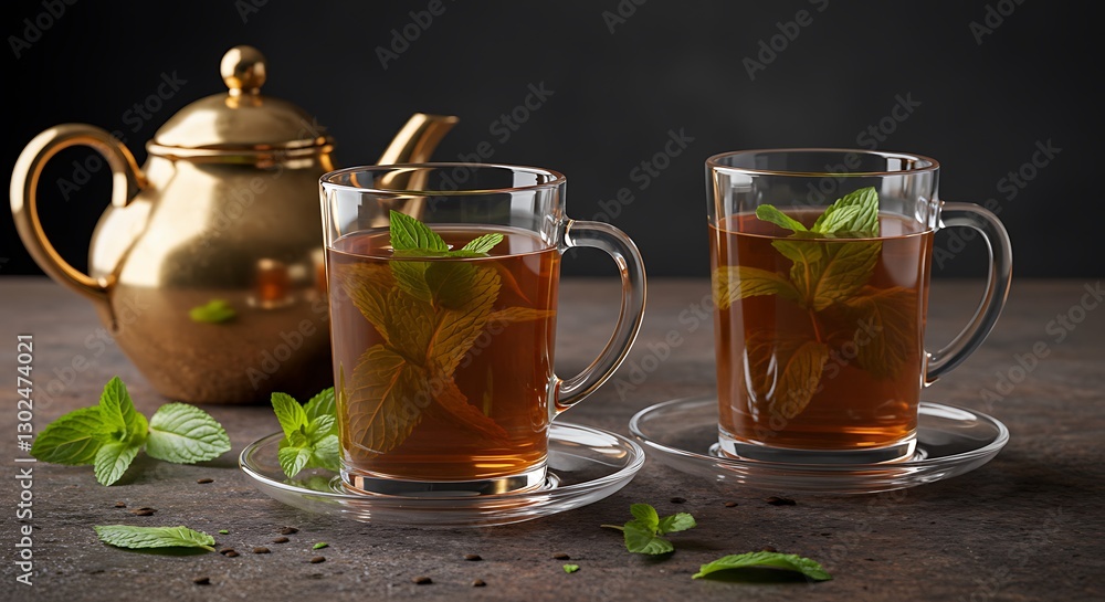 Two Cups of Refreshing Mint Tea Two Cups of Refreshing Mint Tea