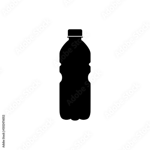 Silhouette of a Water Bottle: A minimalist silhouette of a plastic water bottle, ready to quench thirst, offering a simple yet impactful design, symbolizing hydration, refreshment.