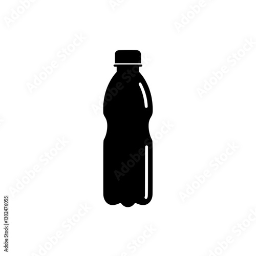 Pure Silhouette: A minimalistic illustration of a sleek, reusable beverage container. Featuring a cap for optimal freshness, it's ready to be filled and quench thirst. 
