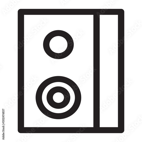  line-style computer speaker with a connected cable, representing wired audio technology.