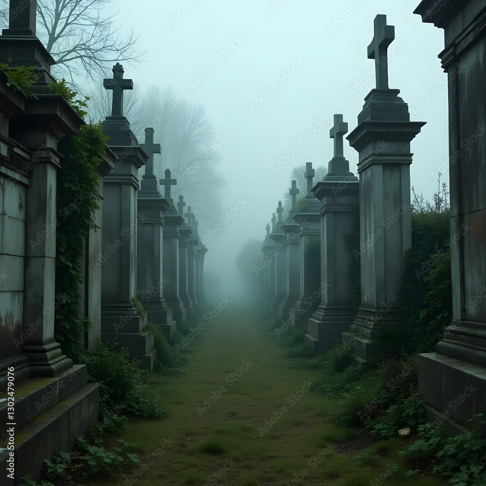 cemetery in the fog cemetery in the fog