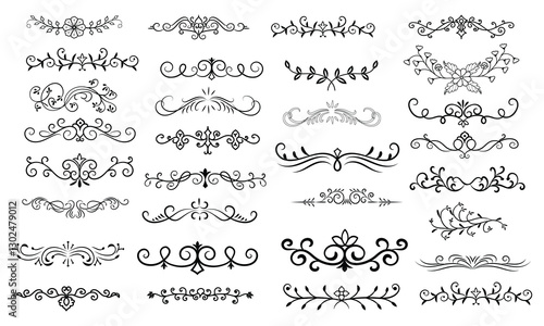 Set of vintage vector borders Pattern line calligraphy and page margins