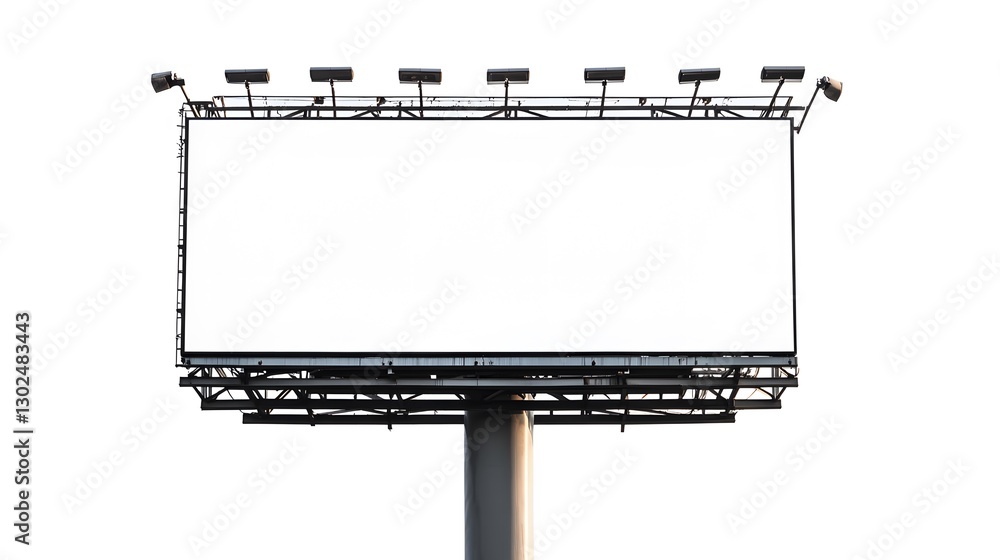 Obraz premium A large city billboard with a blank space for an advertisement, isolated on a white background.