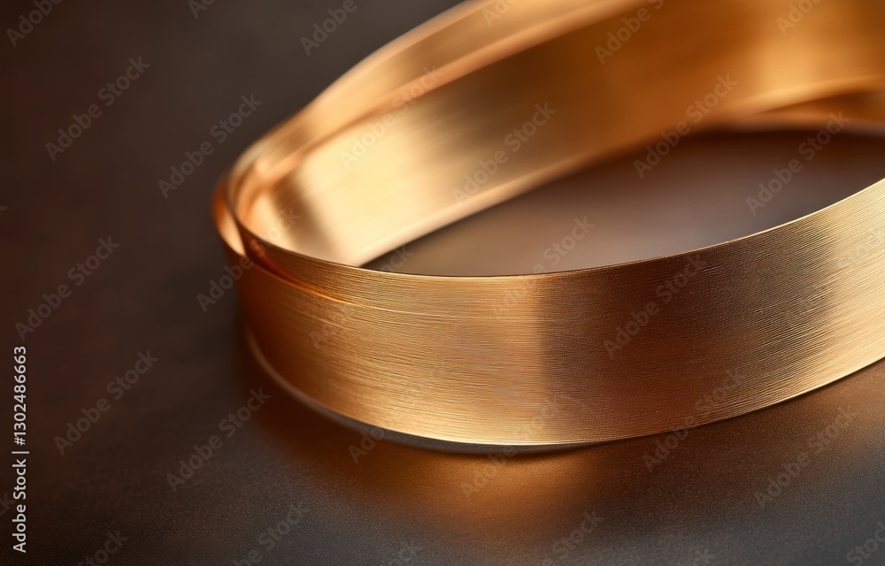 Golden Copper Ribbon Band Close-up Golden Copper Ribbon Band Close-up