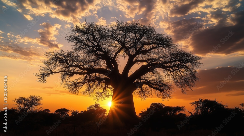 The Tree of Life at Sunset in Africa The Tree of Life at Sunset in Africa