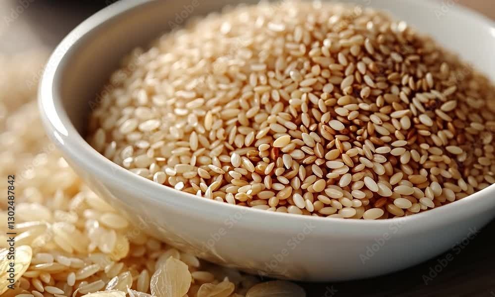 sesame seeds on a ceramic plate orbit left video sesame seeds on a ceramic plate orbit left video