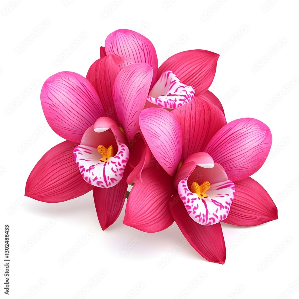 Fototapeta premium Vibrant pink orchids in full bloom.