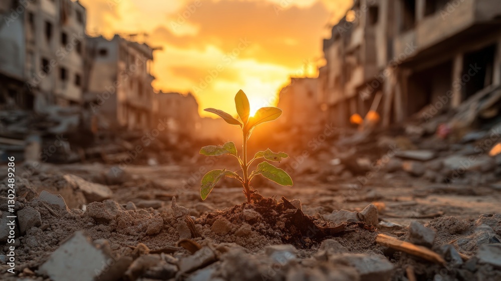 Hope Sprout Amidst War-Torn Ruins Hope Sprout Amidst War-Torn Ruins