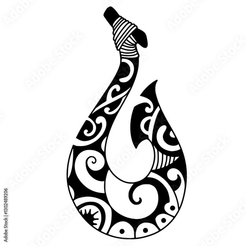 Hawaiian fish hook tattoo design.