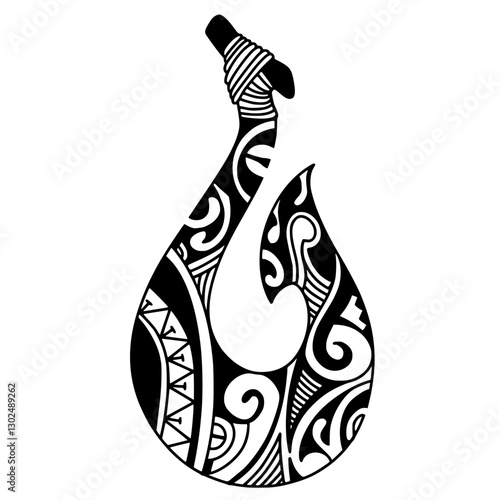 Hawaiian fish hook tattoo design.