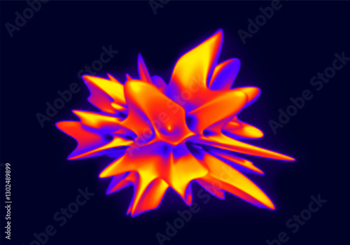 Heat map. Abstract infrared thermographic background. Temperature distribution and data analysis. Thermal imaging concept. Vector illustration.