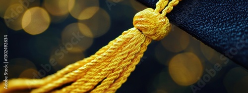 Graduation Tassel Detail Against Bokeh Background photo