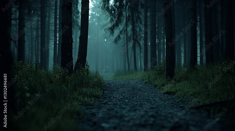Fototapeta premium Misty forest path.