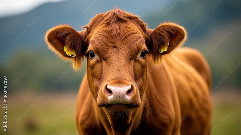 horned cow looking at camera close up horned cow looking at camera close up