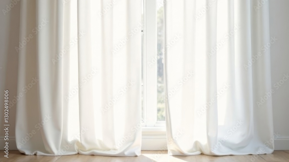 shot of white curtains by the window shot of white curtains by the window