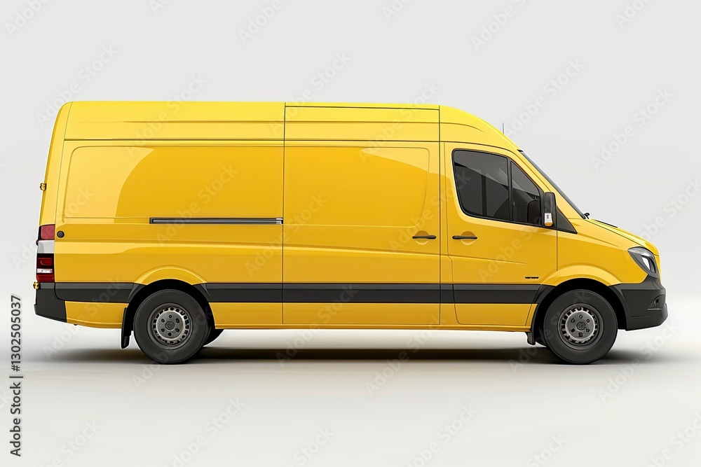 Premium Quality Image of Cargo Yellow Van Generic on a White Background Premium Quality Image of Cargo Yellow Van Generic on a White Background