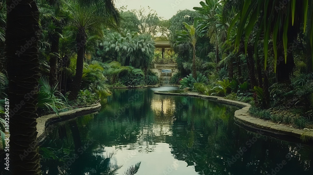 Serene Oasis Tropical Garden Waterfall Pond Serene Oasis Tropical Garden Waterfall Pond