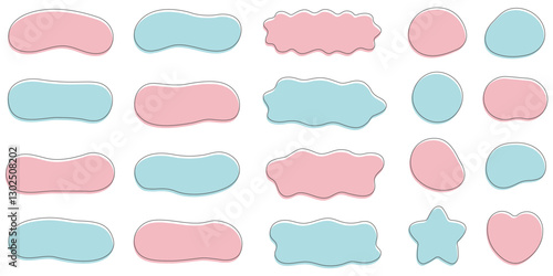 おしゃれでかわいい液体シェイプのイラストセット