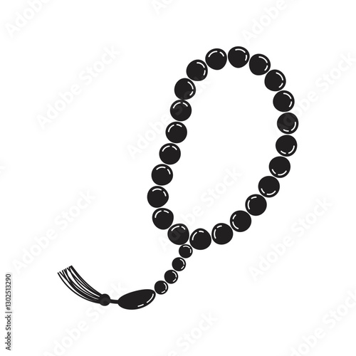 Muslim Prayer beads icon design template