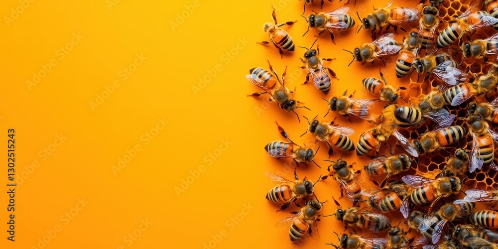 Obraz premium Honey Bee Banner
